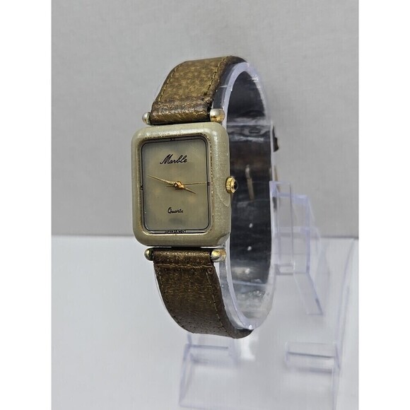 Vintage Marble Quartz Watch Womens Tank Unique Minimalist Stone New Battery main image 9